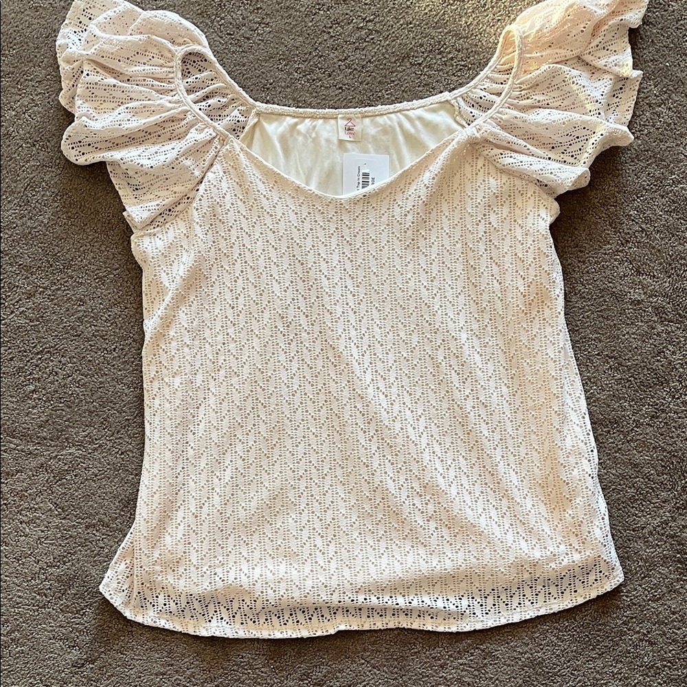 Elegant Cream Puff Sleeve/off the Shoulder Top